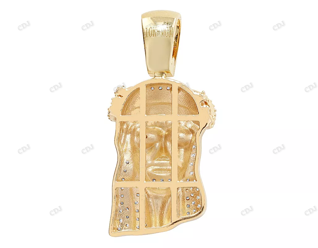 Custom Gold Plated Fully Iced Out Jesus Pendant hip hop jewelry CustomDiamJewel