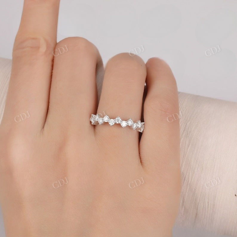 0.80CTW Round Lab Grown Diamond Cluster Wedding Band customdiamjewel