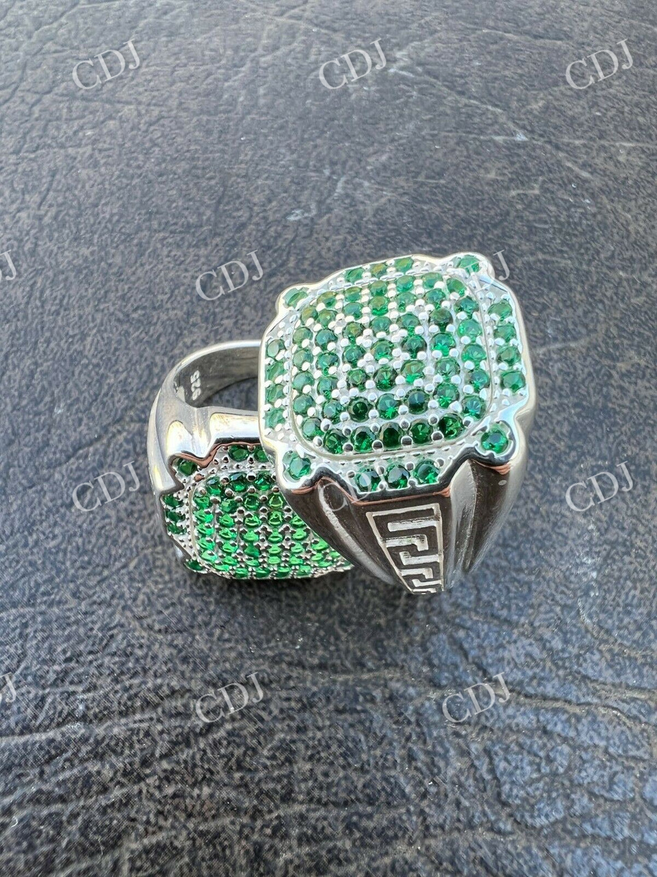 Green Emerald Hip Hop Diamond Ring customdiamjewel