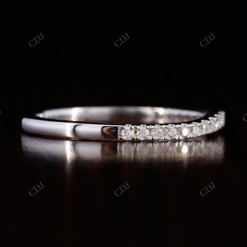 1.6mm Half Eternity White Gold Wedding Band customdiamjewel