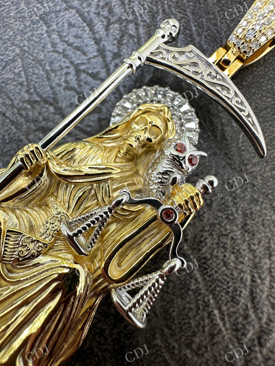 Santa Muerte Grim Reaper Pendant customdiamjewel