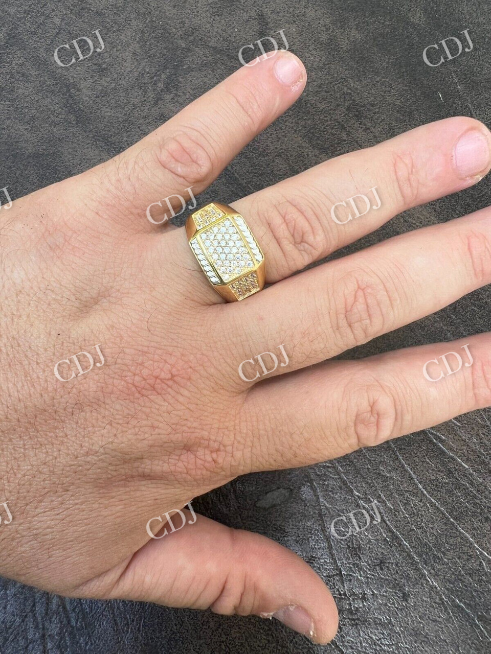 Hip Hop Diamond Yellow Gold Ring For Men's customdiamjewel