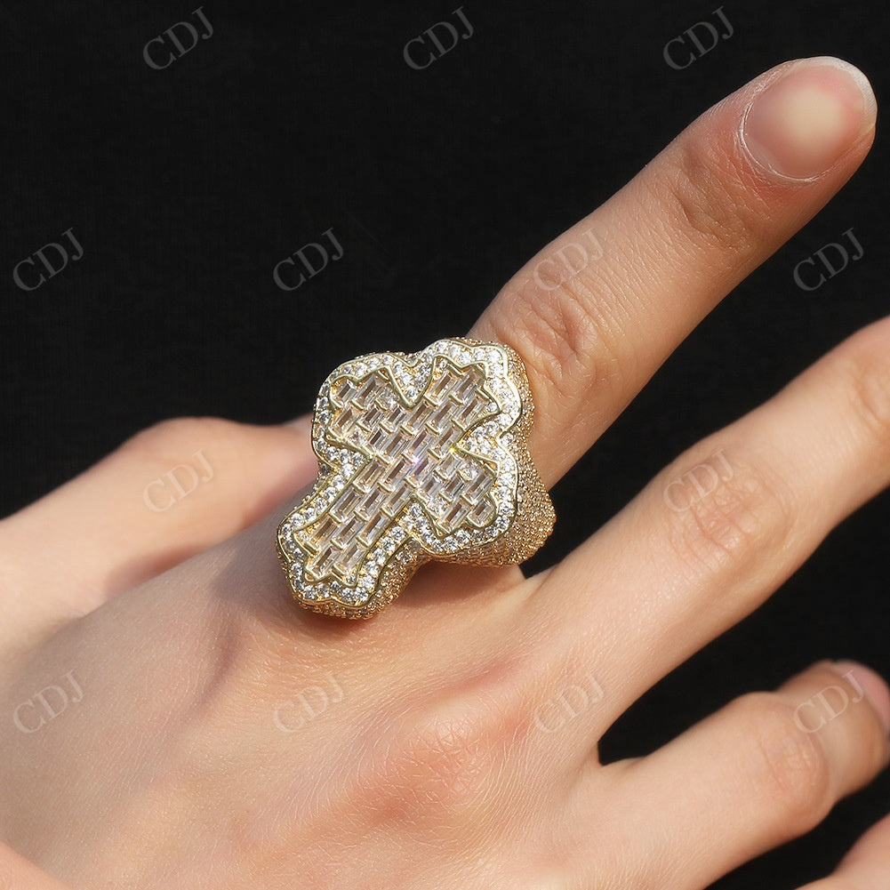 Hip Hop Diamond Cross Iced Out Ring CustomDiamJewel