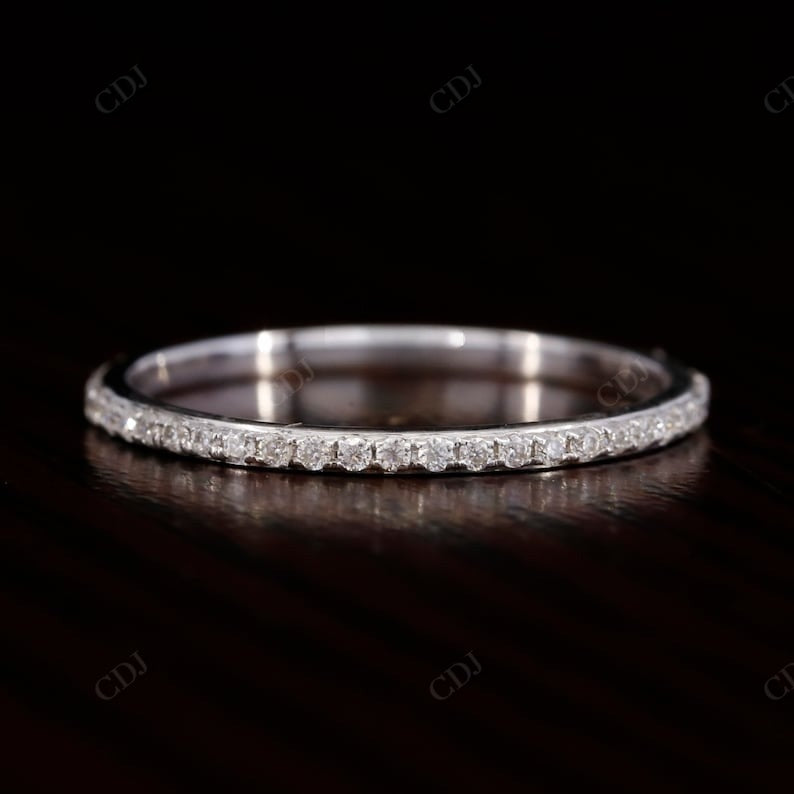 0.25CTW Round Cut Lab Grown Diamond Thin Eternity Wedding Band customdiamjewel