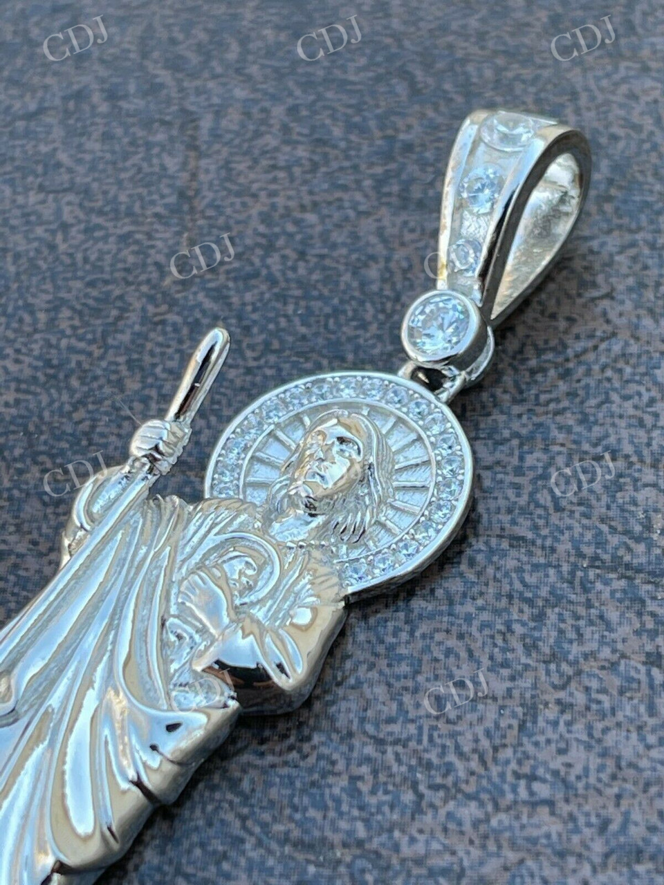 Lab Grown Diamond St Jude San Judas Tadeo Pendant customdiamjewel