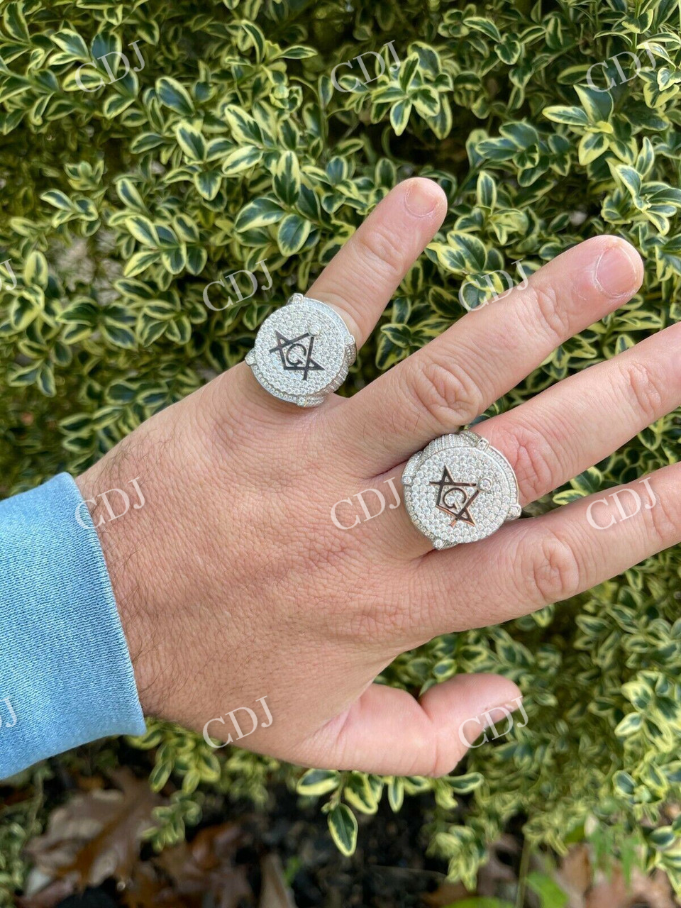 14K White Gold Hip Hop Pinky Rings customdiamjewel