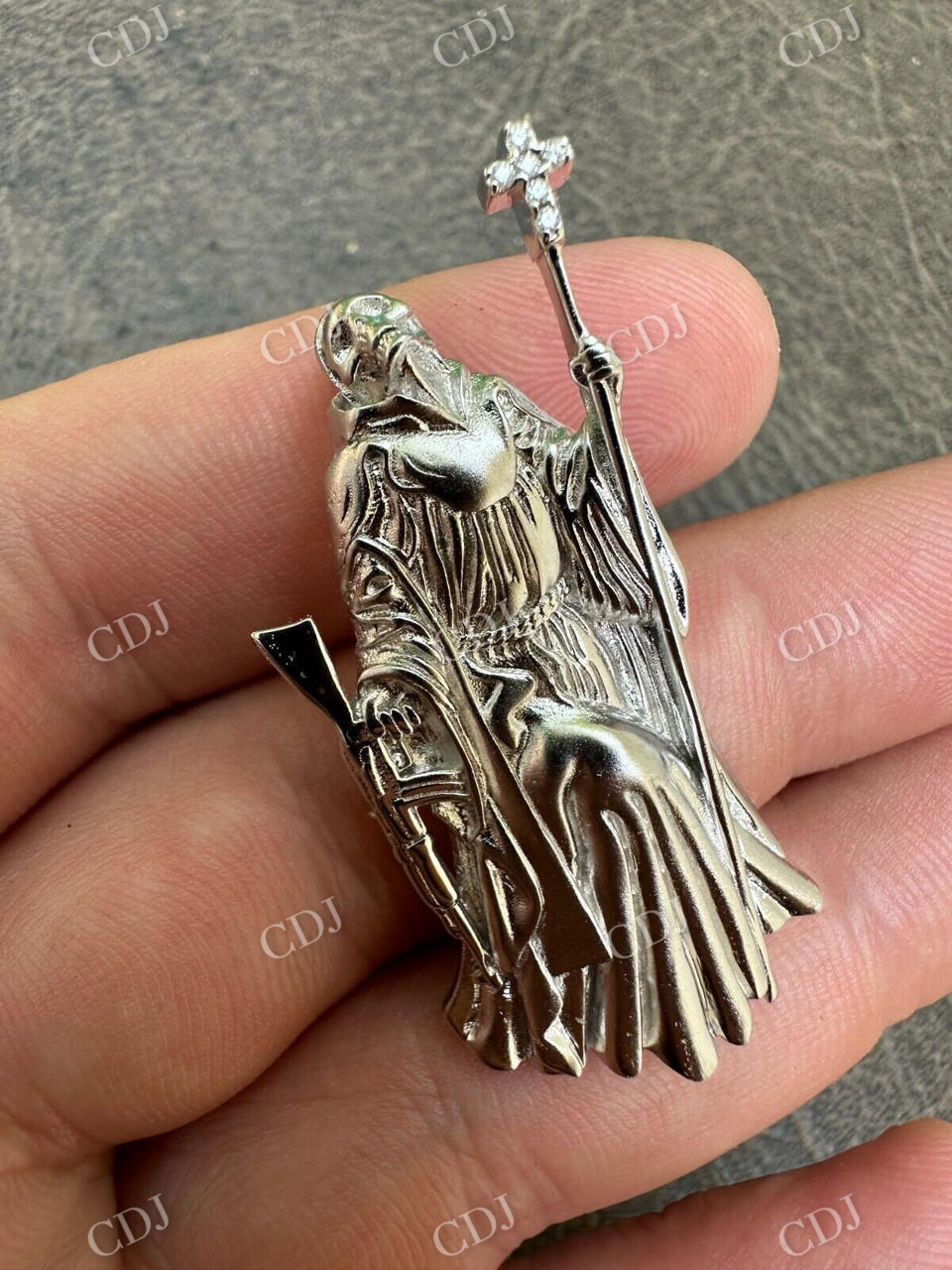 Santa Muerte Grim Reaper Death Pendant customdiamjewel