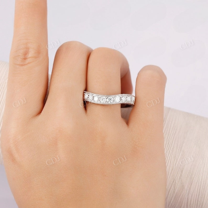 0.80CTW Antique Milgrain Lab Grown Diamond Wedding Band customdiamjewel