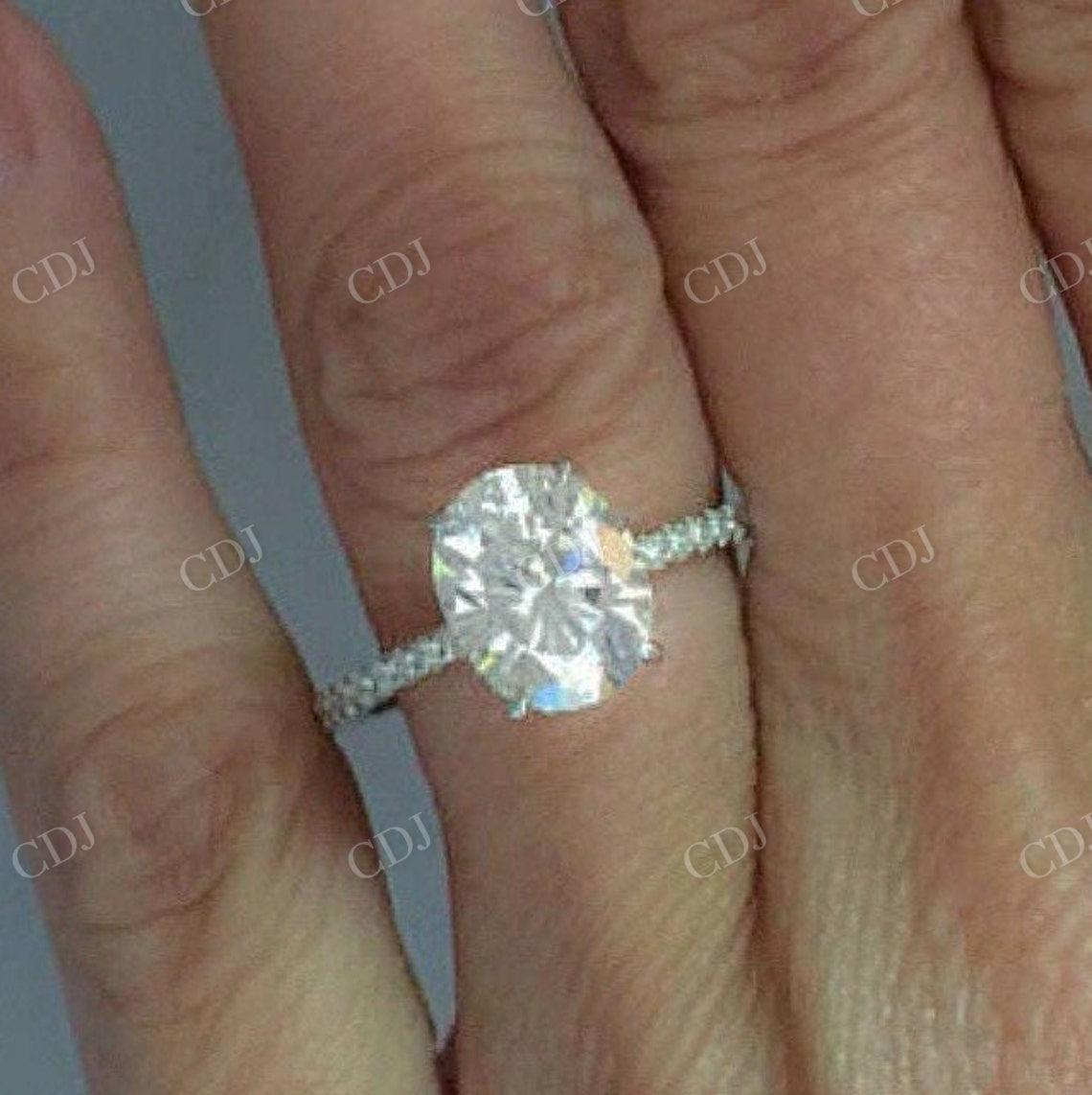 Oval Moissanite 3/4 Eternity Engagement Ring customdiamjewel