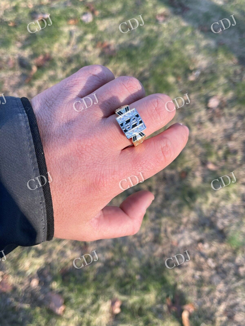 Two Tone Dollar Sign Money Ring customdiamjewel
