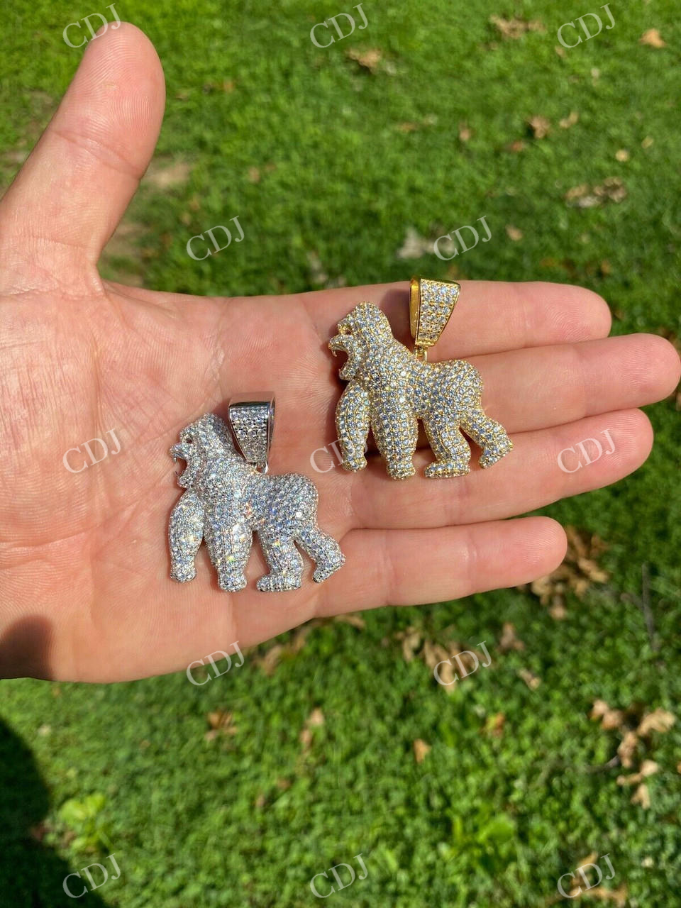 Iced out Gorilla Diamond Pendant customdiamjewel