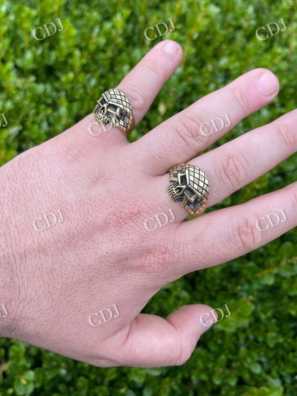 Punisher Terminator Half Skull Rings customdiamjewel