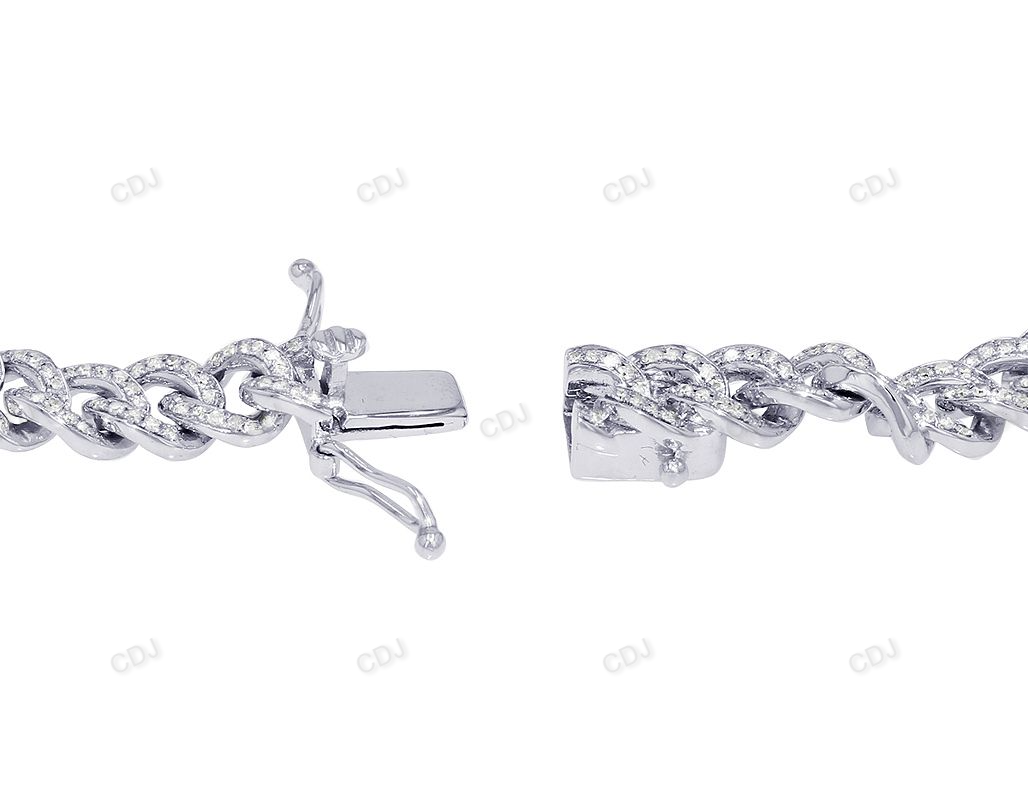 Iced Out 925 Sterling Silver Bar Mens Bracelet