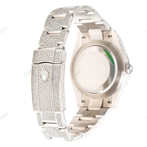 Custom Rainbow Dial Rolex Moissanite Diamond Watch customdiamjewel