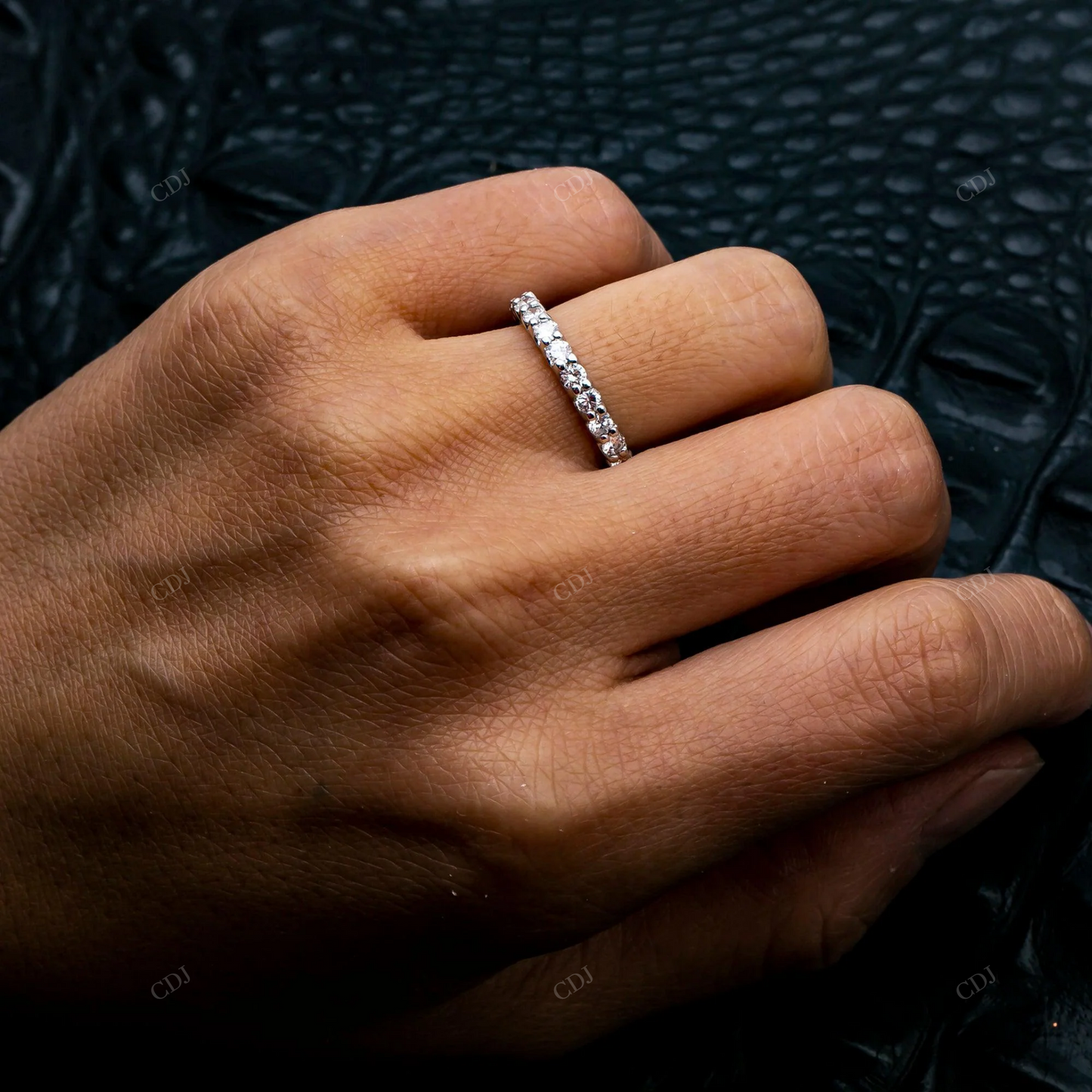 Classic Round Cut S925 Silver Eternity Wedding Band hip hop jewelry customdiamjewel
