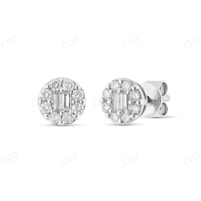 White Gold Moissanite Cluster Stud Earrings Stud earrings CustomDiamJewel