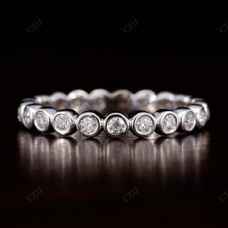 0.45CTW Bezel Set Round Lab Grown Diamond Stacking Band customdiamjewel