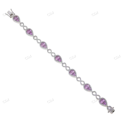 Moissanite Diamond Infinity Silver Bracelet hip hop jewelry CustomDiamJewel
