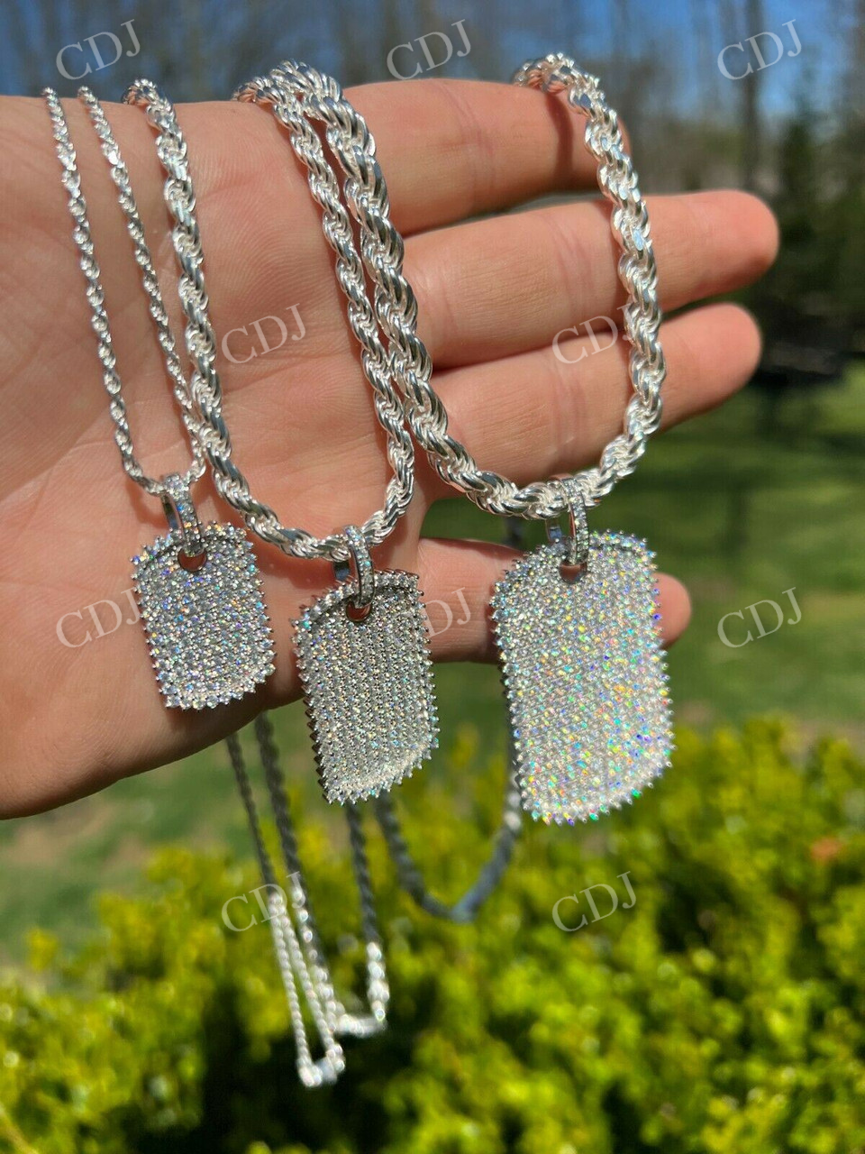 Dog Tag Iced Hip Hop Diamond Pendant customdiamjewel