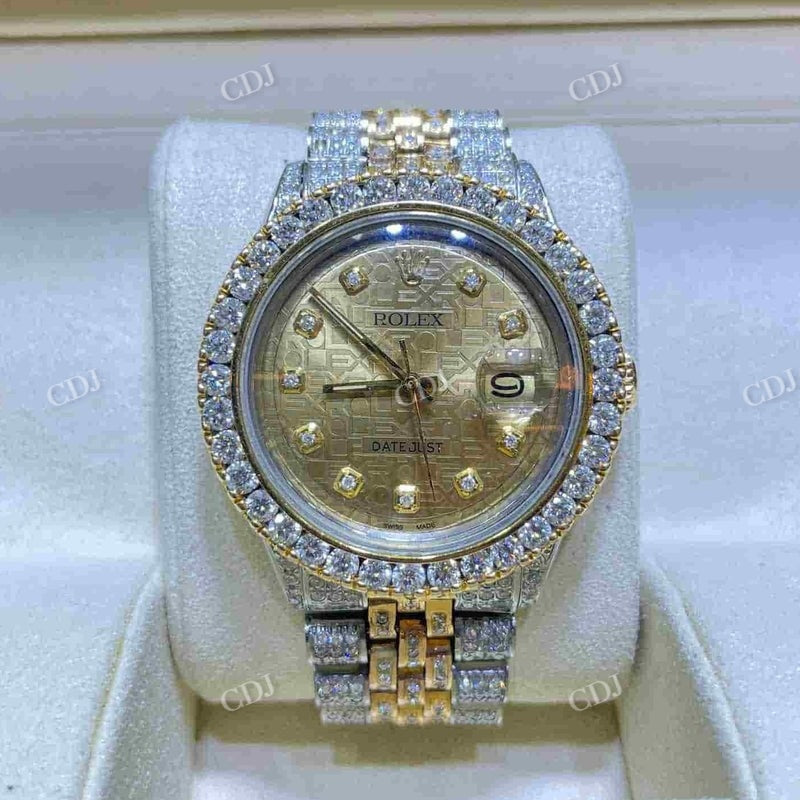Rolex Jubilee Bust Down Real Natural Diamond Bling's Men Iced Out Watch customdiamjewel