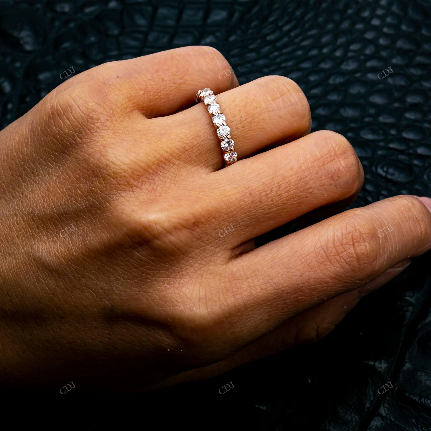 14K Rose Gold Silver Moissanite Stackable Ring hip hop jewelry customdiamjewel