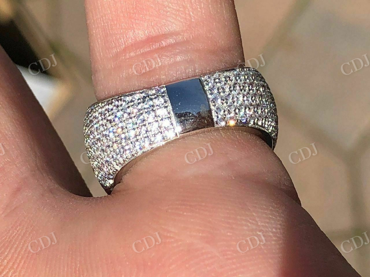 Round Cut Mens Cluster Pinky Hip Hop Ring customdiamjewel