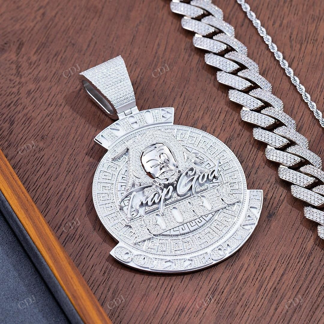Customized Logo Fully Iced Out Diamond Hip Hop Pendant hip hop jewelry CustomDiamJewel
