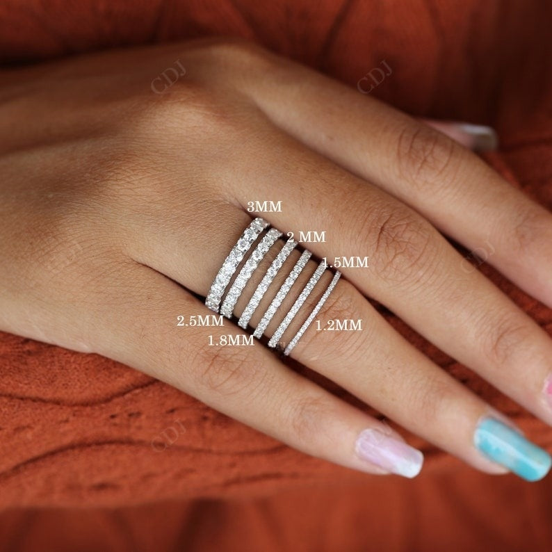 Round Cut Lab Grown Diamond Full Eternity Stackable Matching Wedding Band customdiamjewel