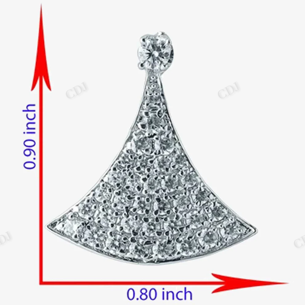 Sterling Silver Ginkgo Leaf Shape Moissanite Pendant hip hop jewelry CustomDiamJewel