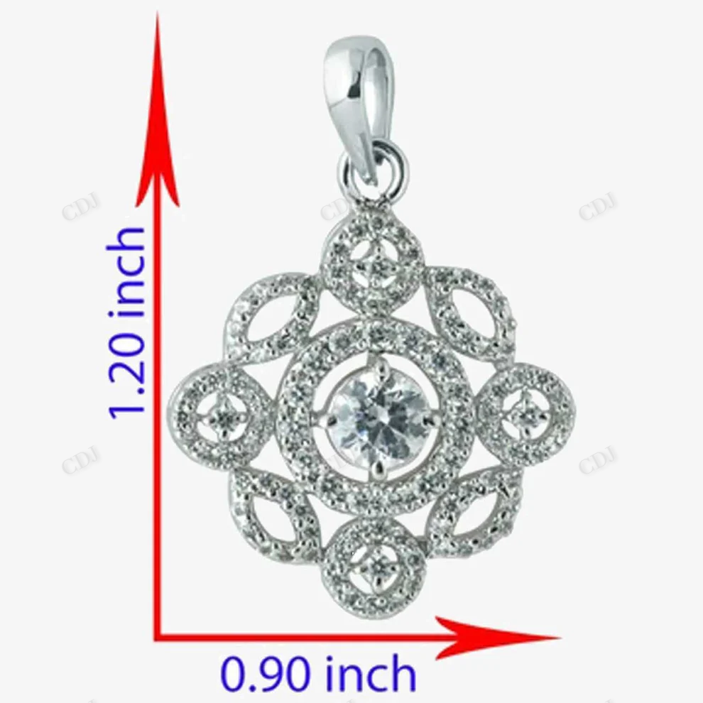 Sterling Silver Circle Leaf Shape Pendant hip hop jewelry CustomDiamJewel