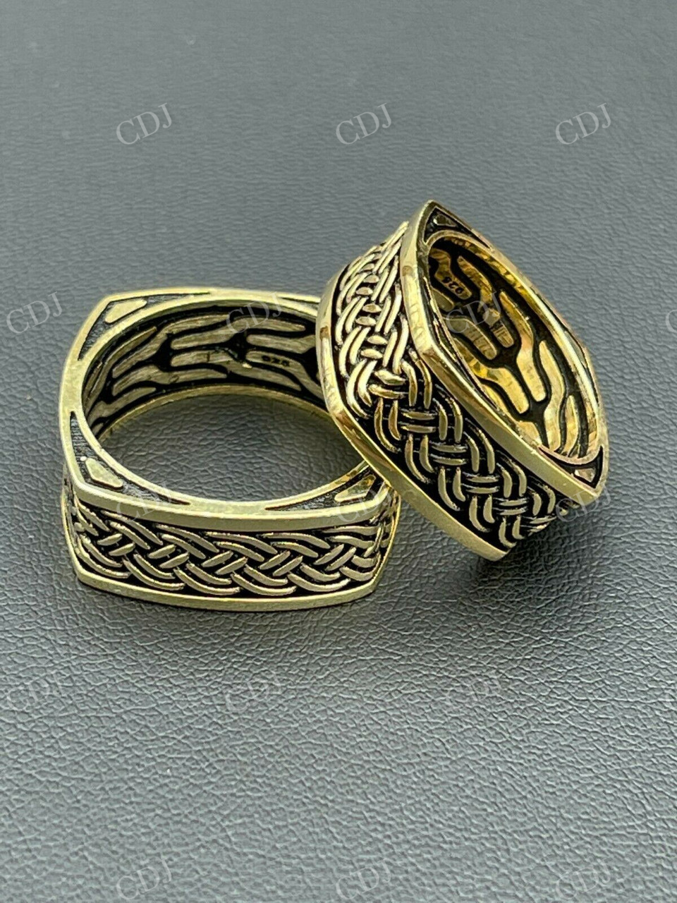 14K Solid Yellow Gold Square Shape Plain Band For Men's customdiamjewel
