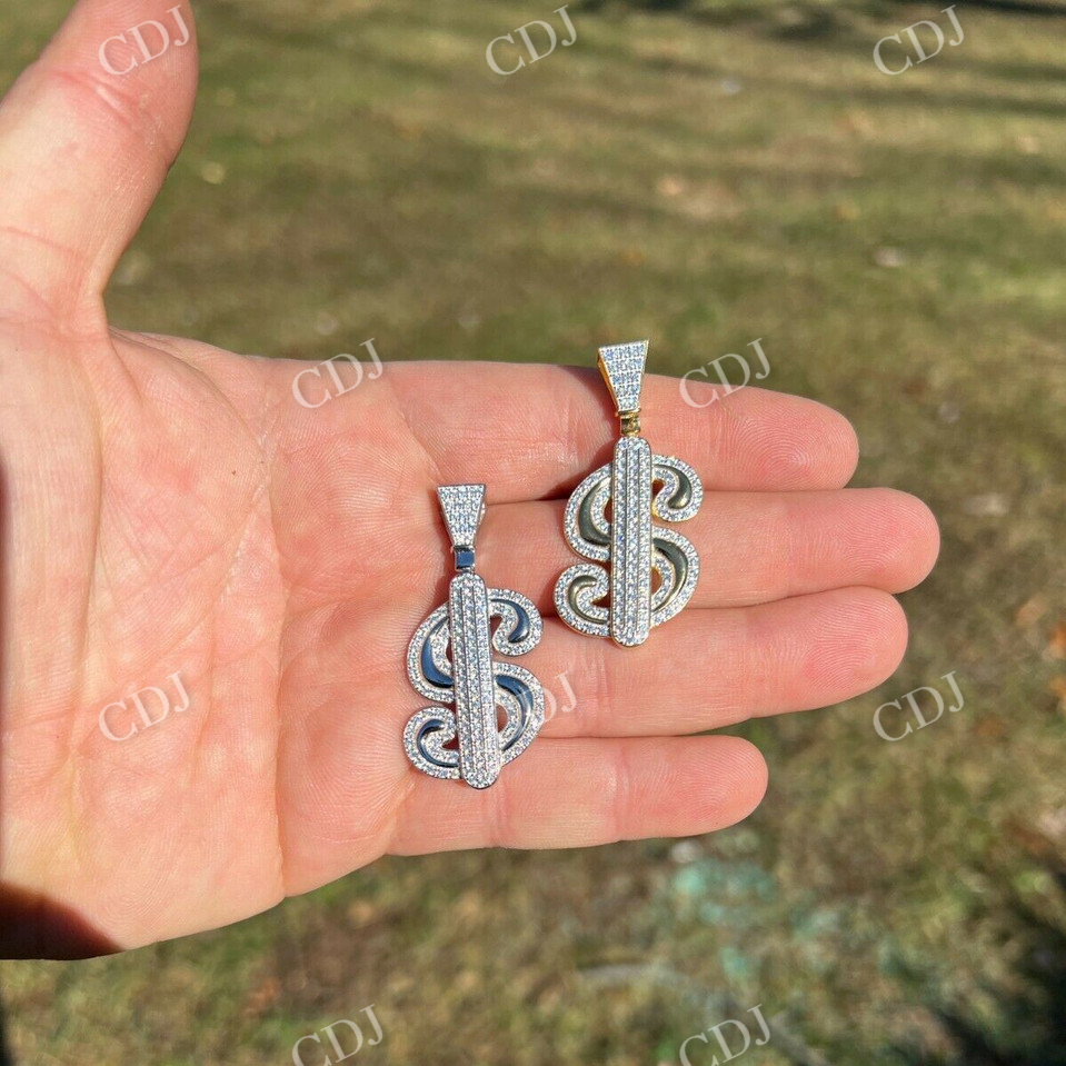 Save Big On Bulk Gold Chain Dollar Sign Mens Coin Necklace Hip Hop Necklace Rotatable Dollar Sign Pendant With Austrian Crystal, Gold & Silver Plated...