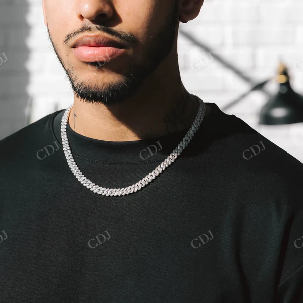 Rapper Style Silver Diamond Cuban Link Chain customdiamjewel