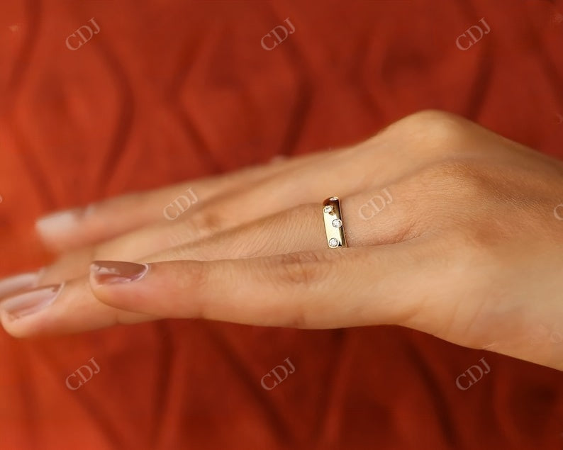 3.8 mm Flush Set Diamond Wedding Band Women customdiamjewel