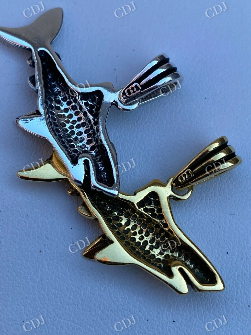 Solid Gold Shark Fish Pendant customdiamjewel