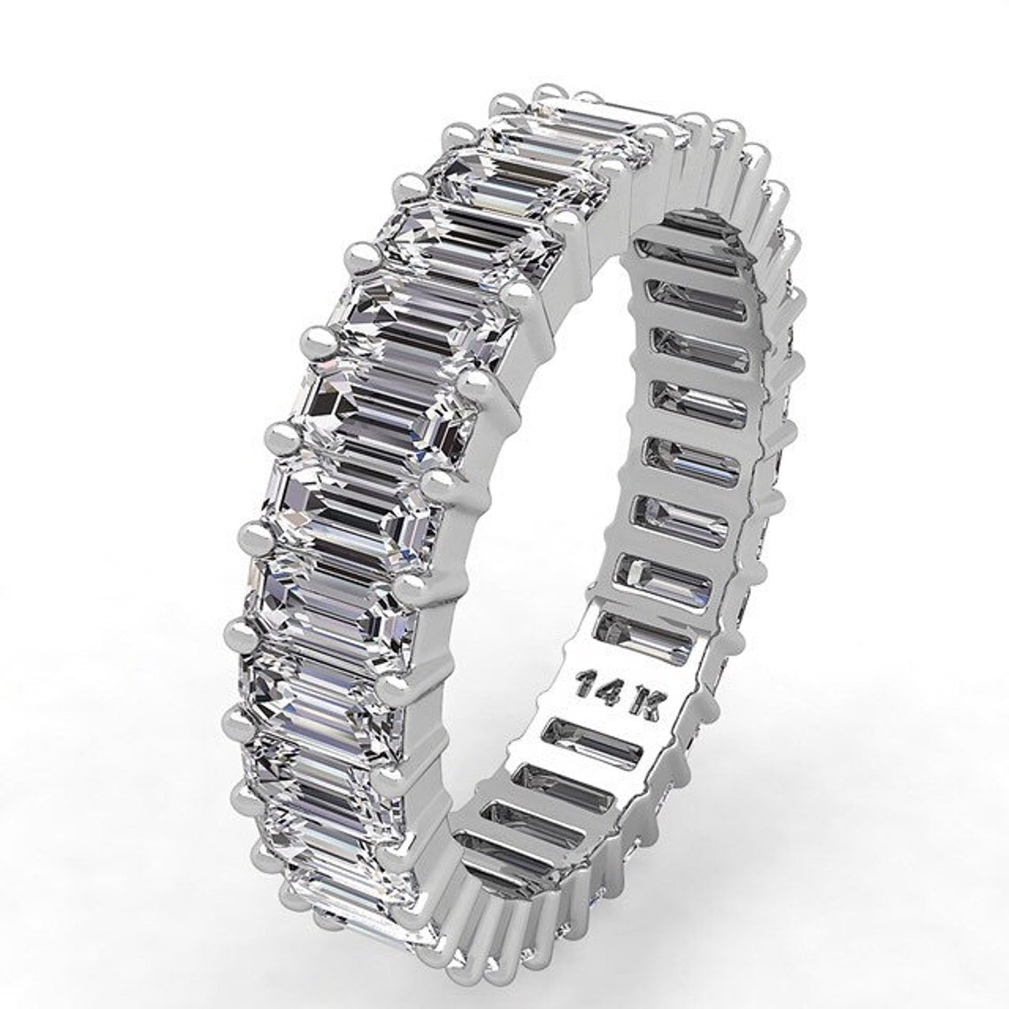 Emerald Cut Full Eternity Wedding Band customdiamjewel