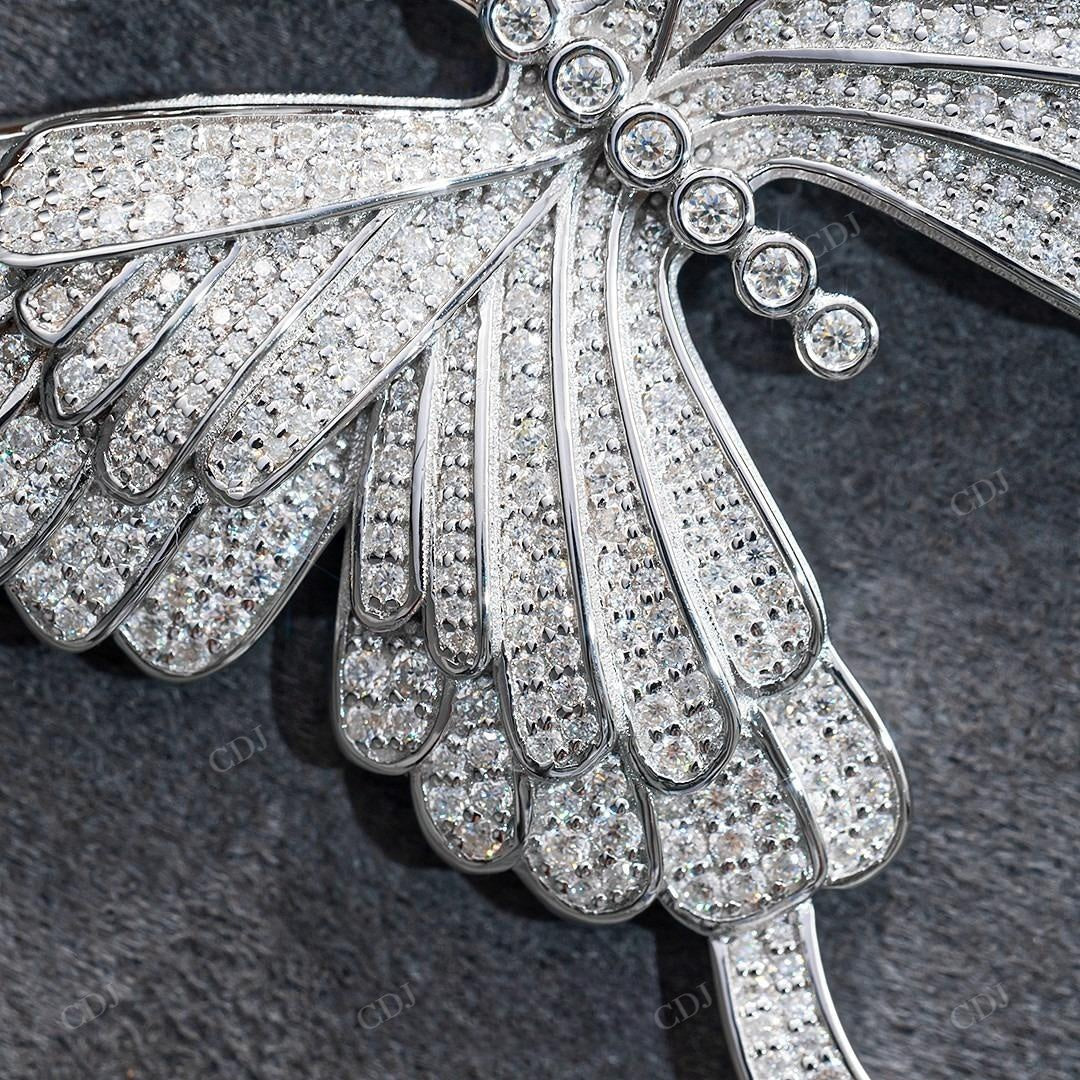 Fully Iced Out Butterfly Diamond Charm Pendant hip hop jewelry customdiamjewel