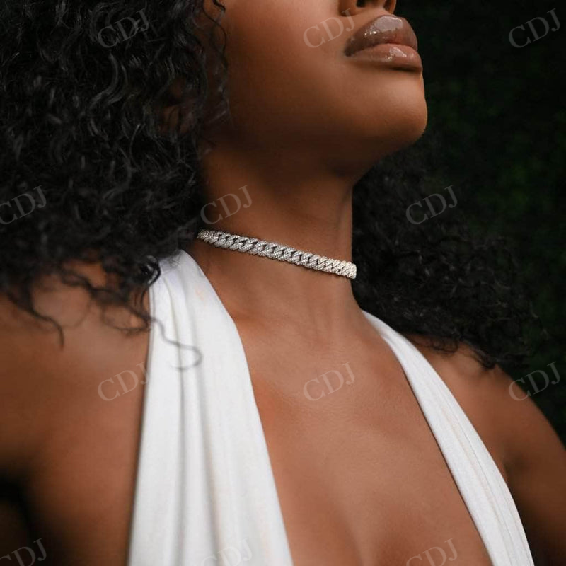 Stylist Cuban Iced Out Diamond Hip Hop Women Choker customdiamjewel