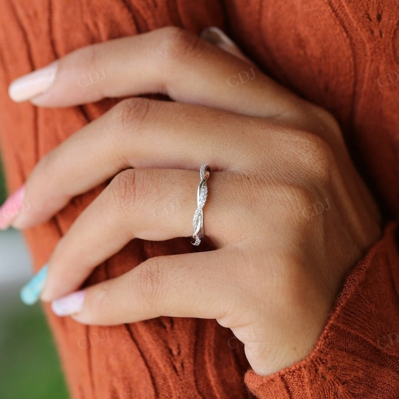 Infinity Natural Diamond Twisted Wedding Band customdiamjewel