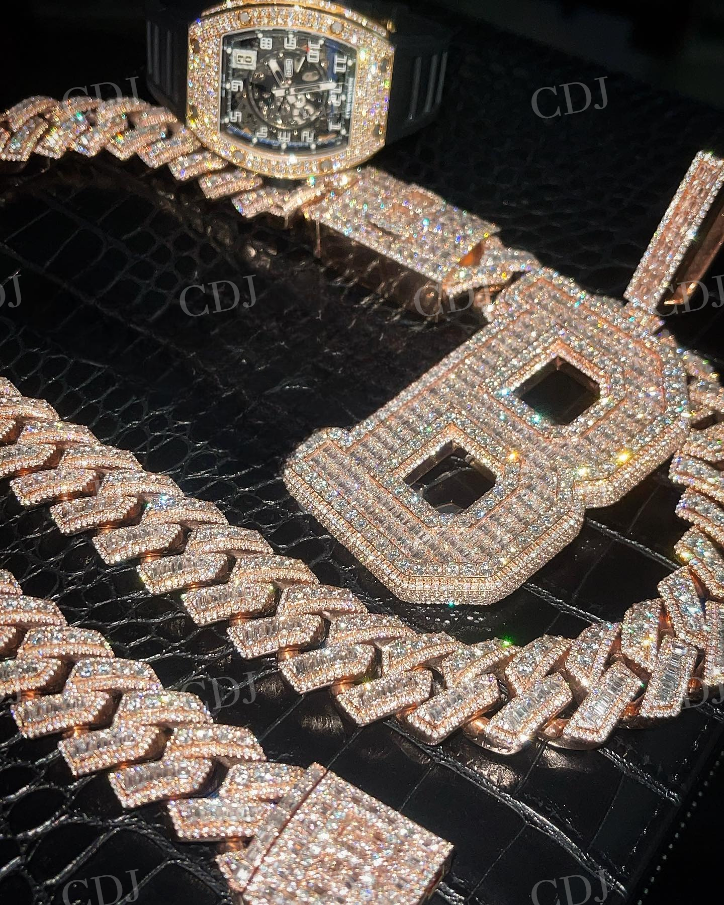 B Letter Sterling Silver Hip Hop Diamond Pendant hip hop jewelry customdiamjewel