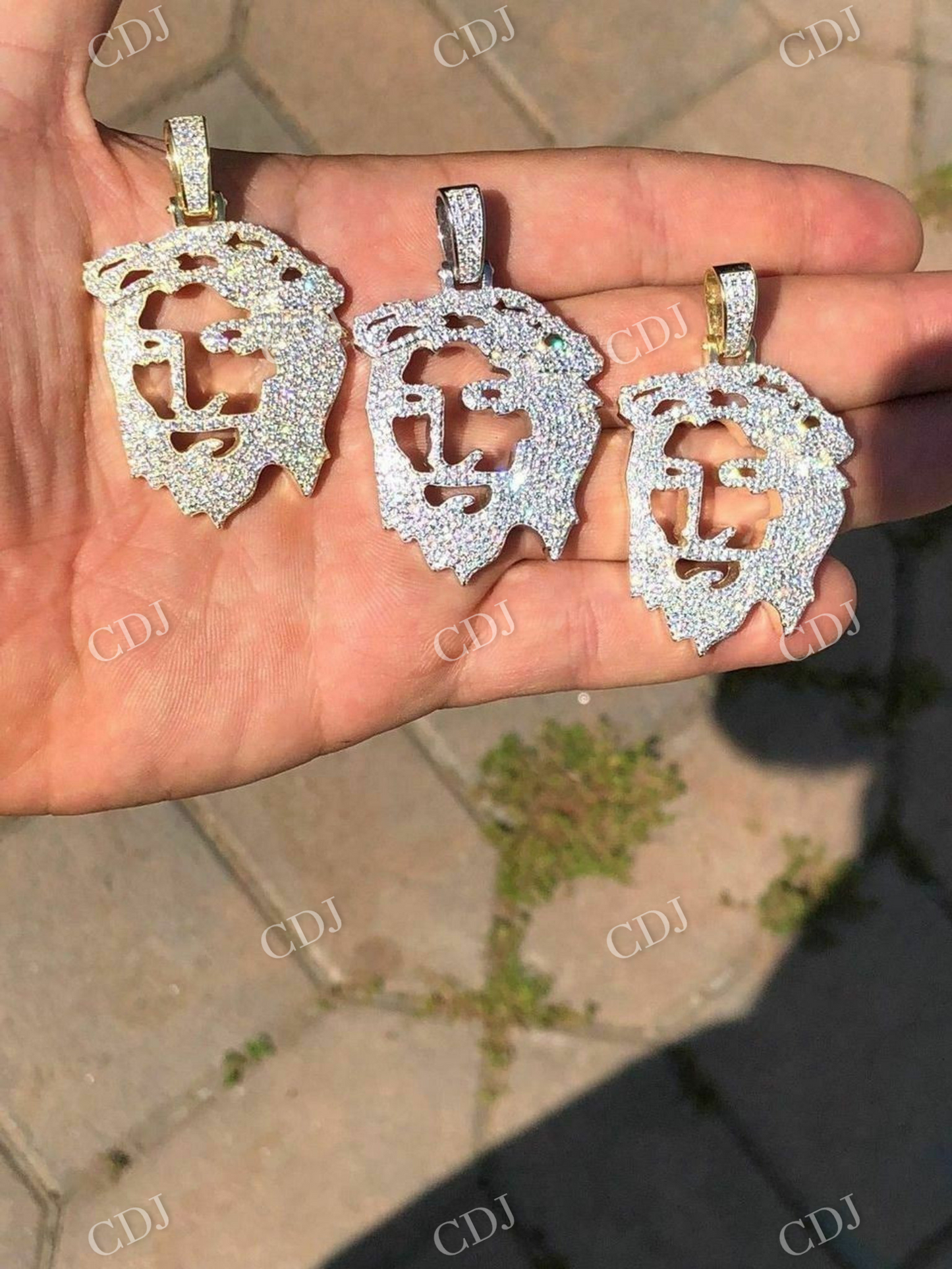 925 Silver Ghost Cut Out Jesus Pendant customdiamjewel