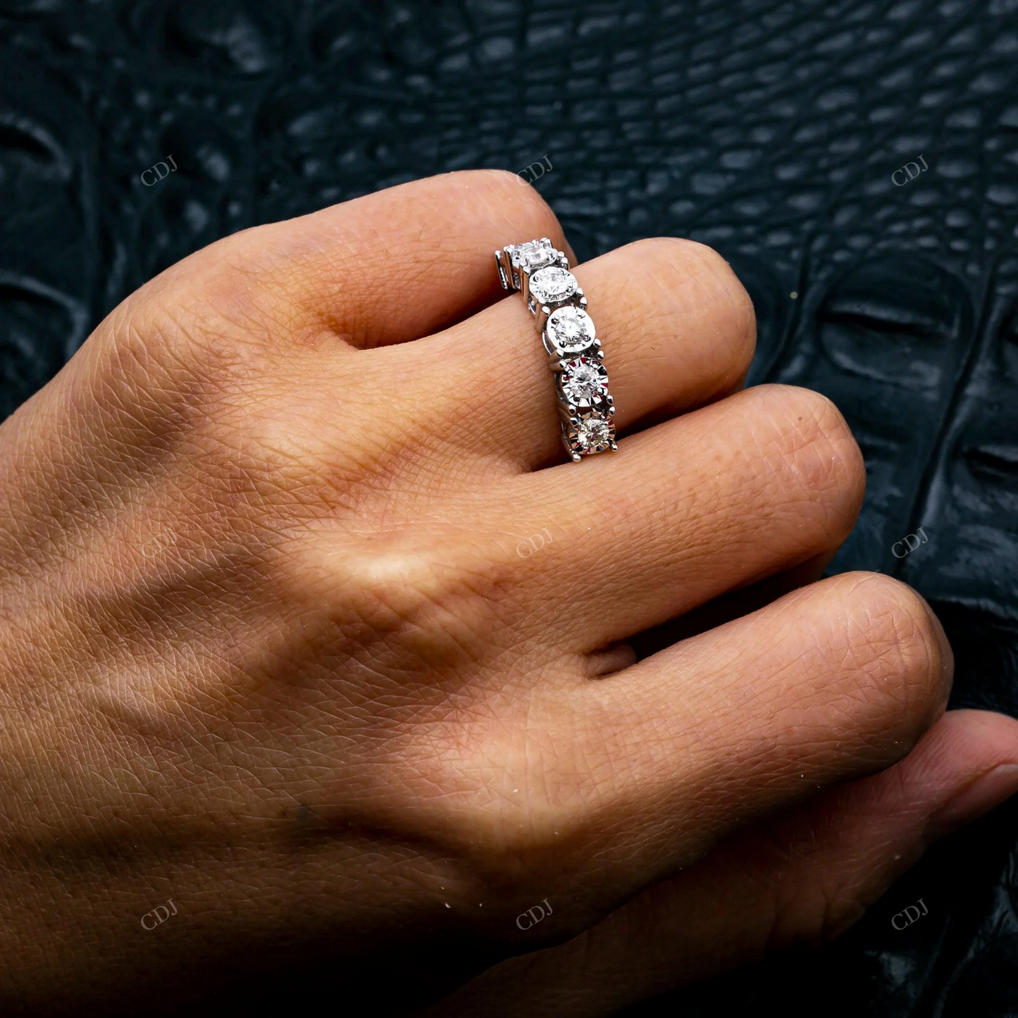 Round Cut Moissanite Wedding Band For Men hip hop jewelry customdiamjewel