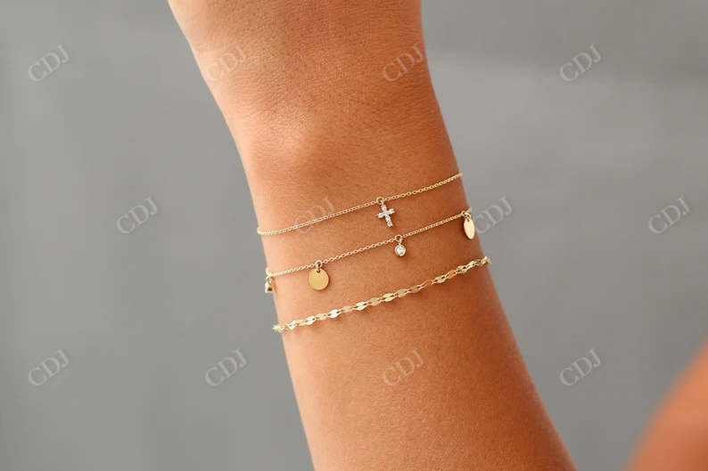 0.08CTW Moissanite Bezel Set Diamond Bracelet customdiamjewel