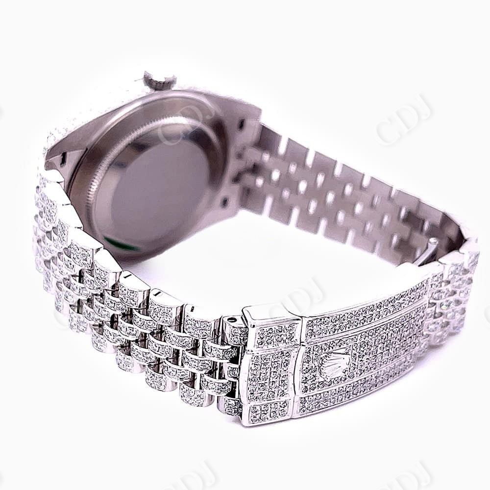 Cross Bezel Rolex Full White Iced Out Hip Hop Watch customdiamjewel