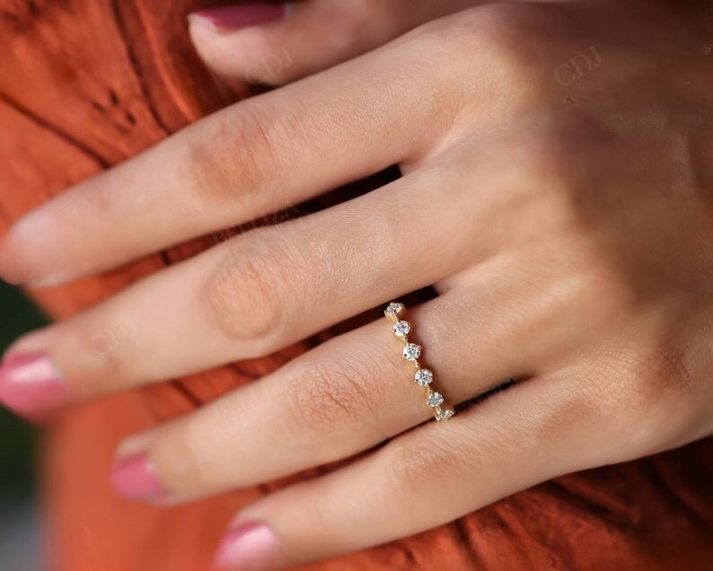 Floating 0.42CTW Round Cut Lab Grown Diamond Eternity Wedding Band customdiamjewel