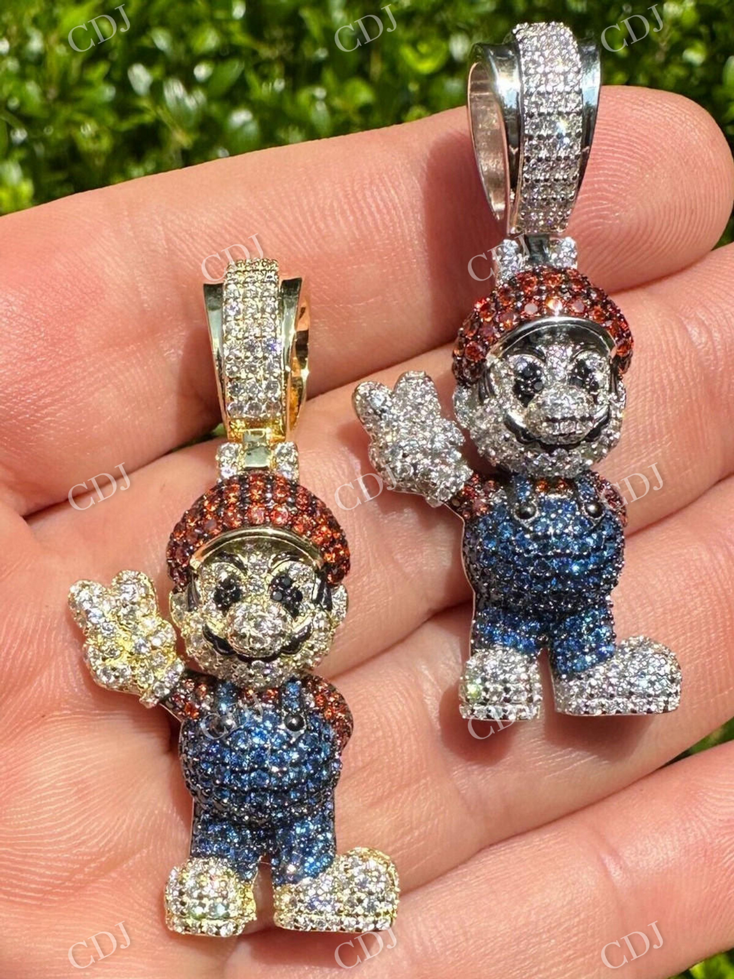 Round Diamond Super Mario Bros Pendant customdiamjewel