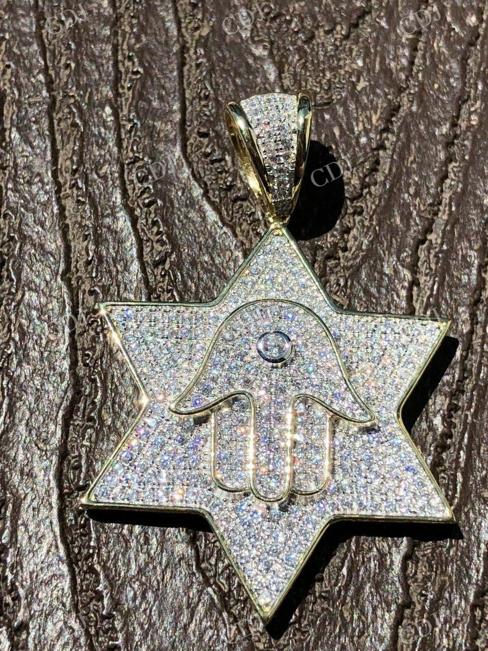925 Sterling Silver Hamsa Diamond Pendant customdiamjewel