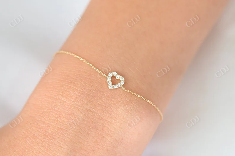 0.10CTW Moissanite Heart Shaped Diamond Bracelet customdiamjewel