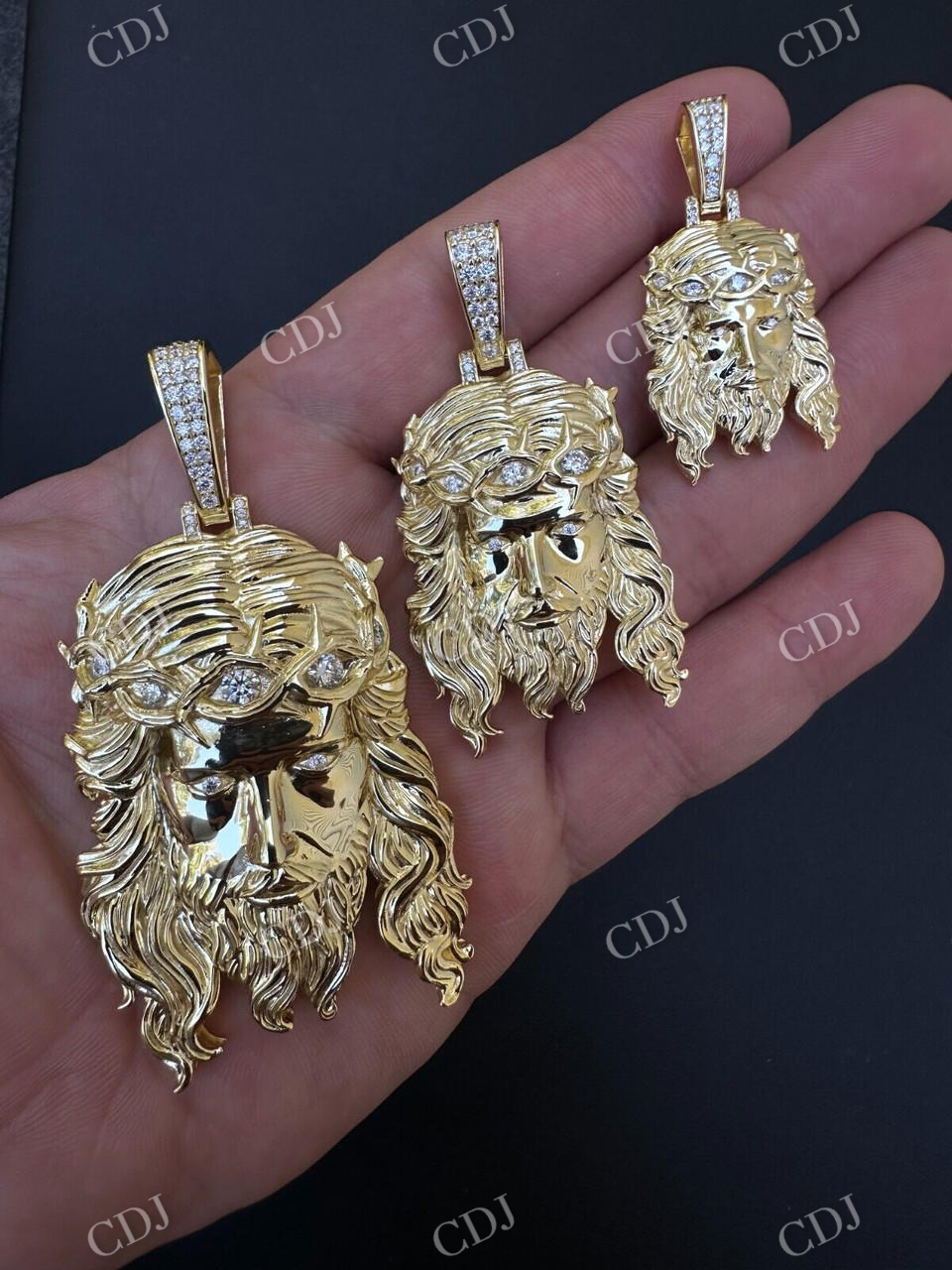 14k Gold Jesus Piece Hip hop Pendant customdiamjewel
