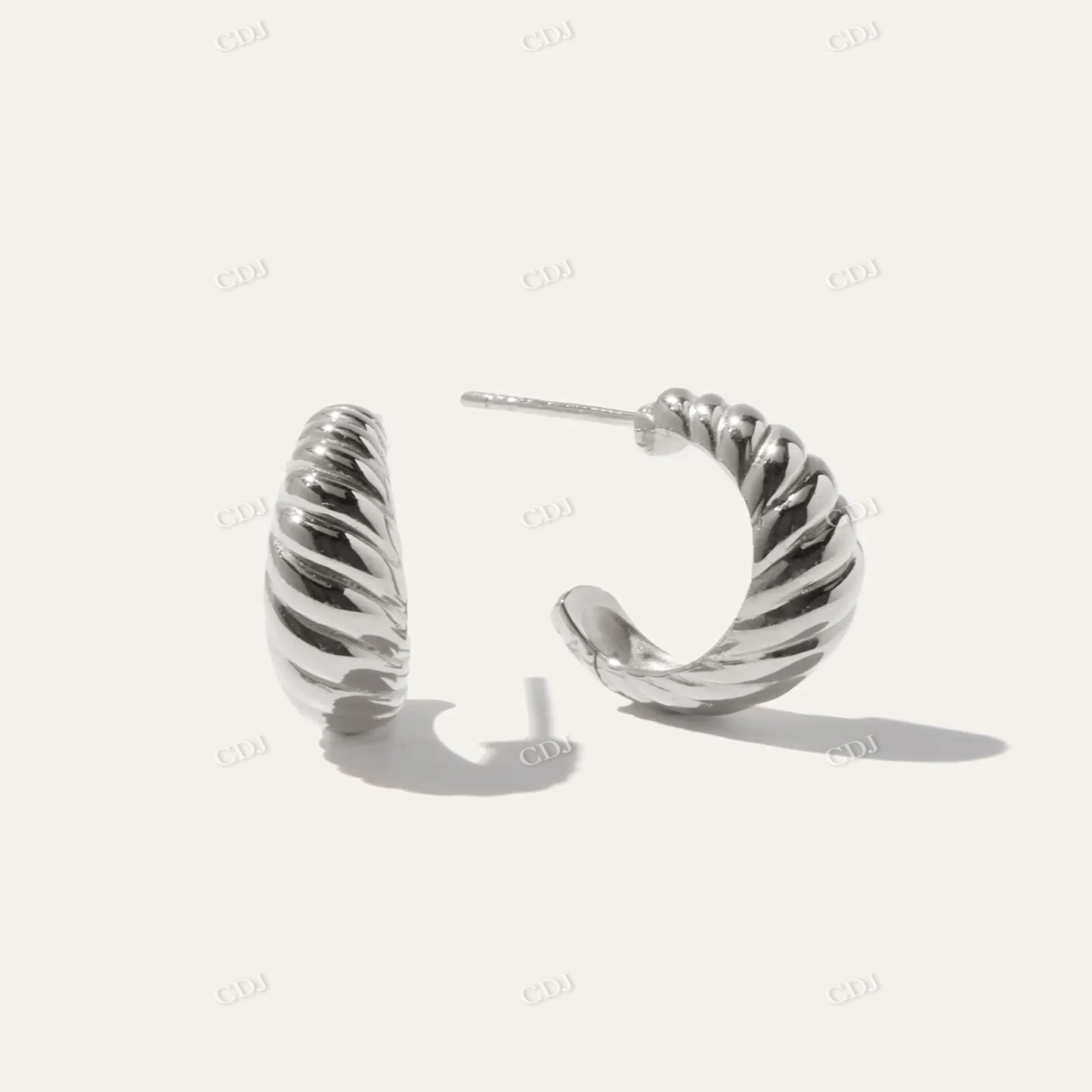 Women's Croissant Hoops customdiamjewel